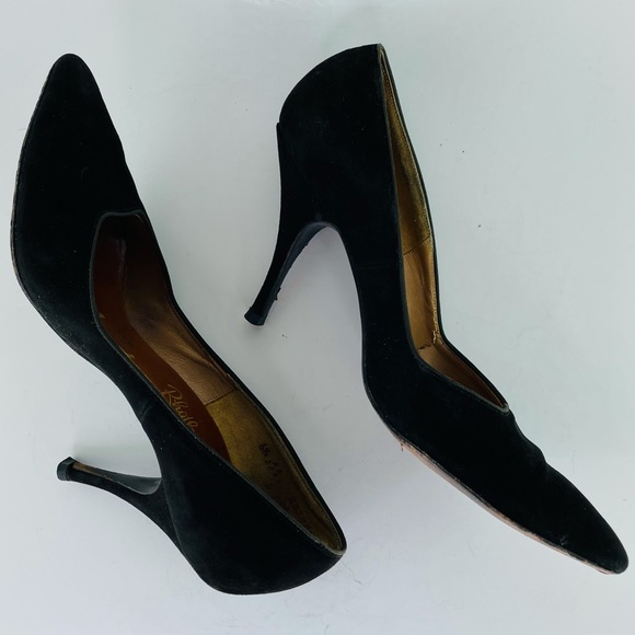 Vintage Rhythm Step Black Velvet Pumps -Size 6.5 - Picture 4 of 10